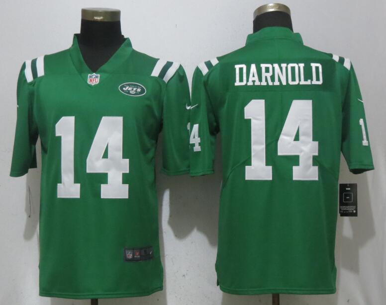 Men New York Jets 14 Darnold Navy Green Color Rush Limited NFL Jerseys
